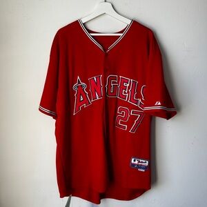 LA Angels Mike Trout Red Jersey-XXL (52) Majestic Cool Base  Gently Used
